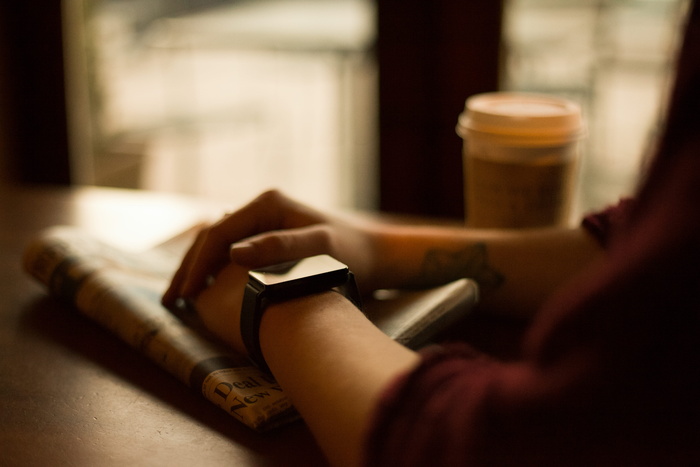 咖啡，商店，咖啡店，智能，手表，智能手表，智能手表，报纸