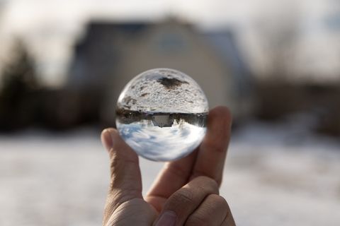 Lensball，树木，雪，太浩湖，诺卡尔，冬天，玻璃，森林