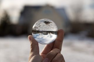 Lensball，树木，雪，太浩湖，诺卡尔，冬天，玻璃，森林