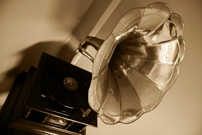 黑色、银色留声机、留声机、音乐、老式、转盘、vynil、光盘