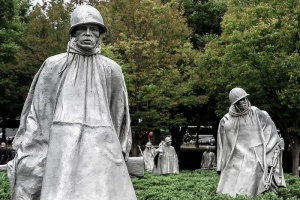 士兵铜牌，朝鲜战争纪念馆，国家广场，华盛顿特区。