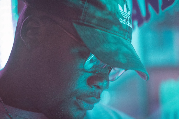 美国, 弗里斯科, 霓虹灯, 灯, 蓝色, 爆头, 肖像, 特写