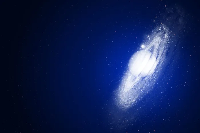 土星插图，行星，月亮，星系，恒星，蓝色，天空，自然