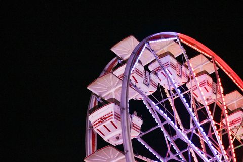 美国，帝国谷，集市，灯光，摩天轮，红色，蓝色，夜晚