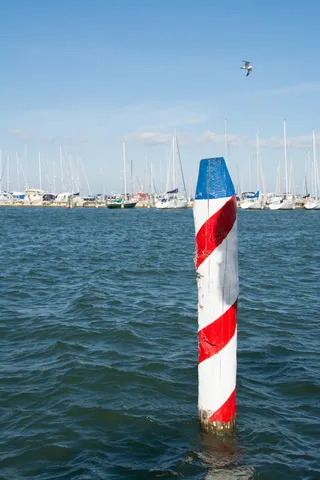 港口，水，海，波浪，护柱，桩，海，波浪，木护柱