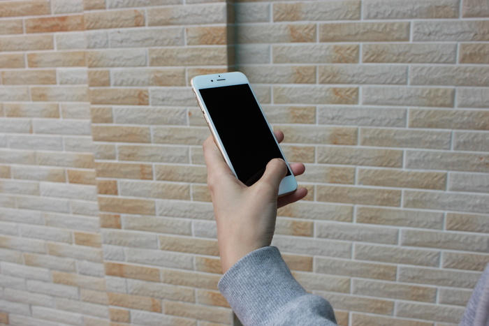 iphone、6、6s、hand、phone、girl、apple、wall