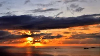 日落，多云，天空，日出，风景，风景，云彩，五颜六色