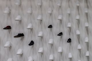 收藏、鞋、墙、原创、展示、新颖、引人注意、新颖