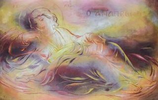 希腊，沃洛斯，阿亚·特里亚达，耶稣基督，安息，绘画，壁画，教堂