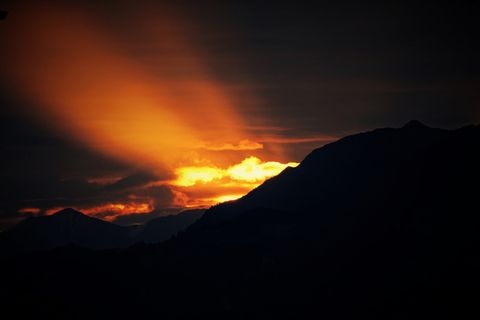 日出, 山, 轮廓, 自然, 早上, 秋季, 心情, 高山 日出, 山, 轮廓, 自然, 早上, 秋季, 心情, 高山