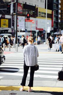 人、步行、街道、行人、十字路口、交通、灯、城市