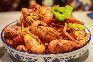 小龙虾菜，小龙虾，中国菜，中国上海，龙虾，美食，晚餐