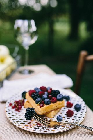 花园里的健康午餐