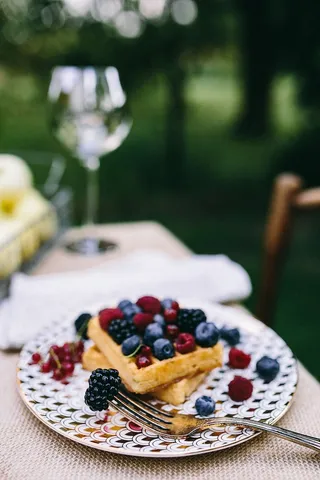 花园里的健康午餐