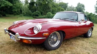 auto、jaguar、e type、original、england、old、meadow、跑车
