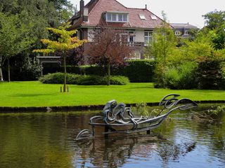 荷兰Gouda，House，Home，Pond，荷兰Gouda，lake，water