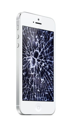 坏掉的，白色的，iphone 5，iphone，坏掉的屏幕，手机，屏幕，技术