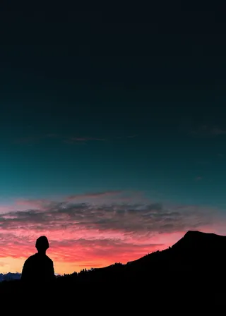 紫色、日出、日落、灵感、光线、人物、capa、图层