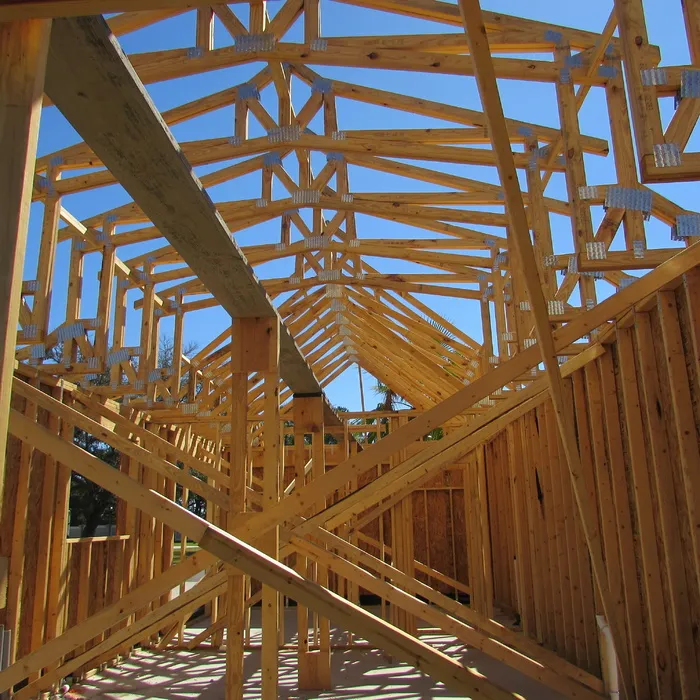 棕色，木质，结构框架，户外，建筑，住房，建筑，建筑商