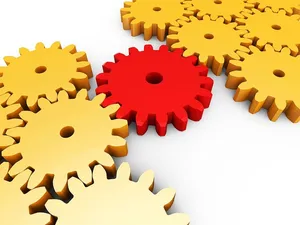 齿轮相互连接的意思一起工作和连接