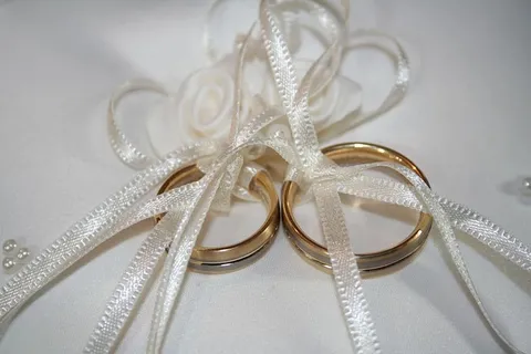 戒指，戒指，枕头，婚礼，结婚，戒指枕头，珠宝，一起