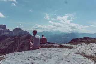 瑞士，威尔德豪斯，朋友，凝视，山脉，岩石，天空，自然