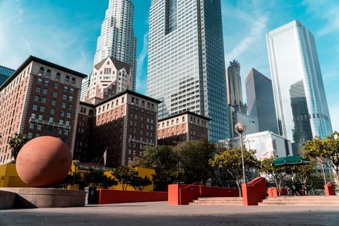 洛杉矶, 潘兴广场, 美国, 建筑物, 摩天大楼, 城市, 加利福尼亚州, 目睹