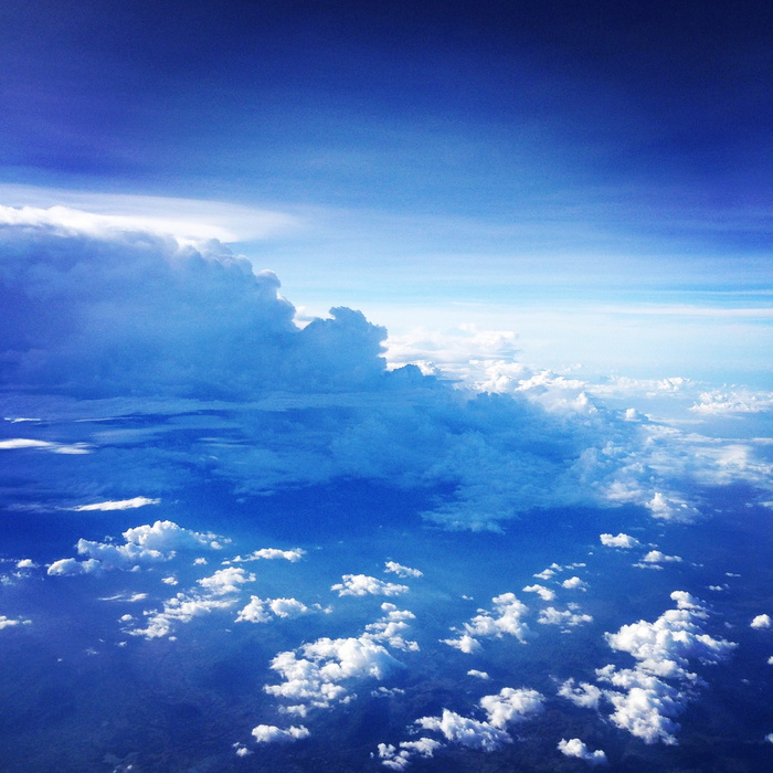 天空，从飞机上看到的世界，蓝天，云天，风景-自然，自然之美，蓝色，宁静