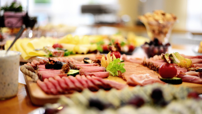 火腿、肉、香肠、Wurstplate、火腿盘、食品、自助餐、美食