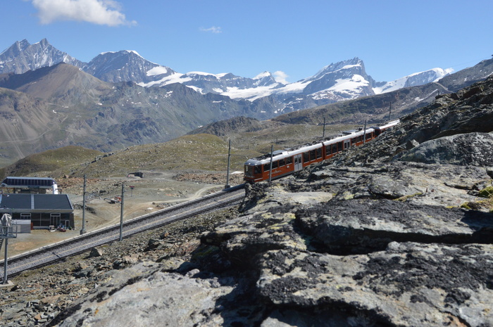 gornegrat，gornegrat bahn，瑞士，工程，夏季，山地，齿轮铁路，齿轮齿条