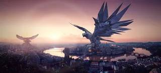 幻想、城市、纪念碑、阿德勒、河流、巨人、前进、科幻