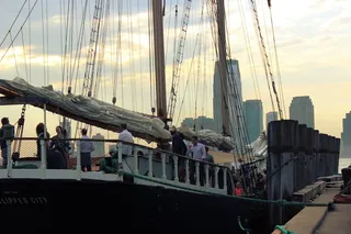 纽约，美国，炮台公园，放松，船，帆，日落，寒冷