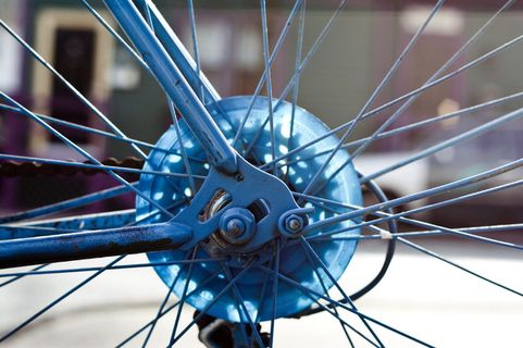 加拿大、哈利法克斯、车轮、辐条、蓝色、轮毂、油漆、自行车