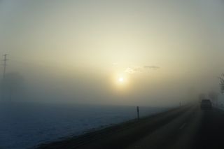 早晨的太阳，道路，心情，灰色，冬天，冬天的太阳，太阳，黑暗