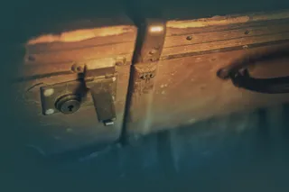 旧的，手提箱，锁，钥匙，木制，木质材料，选择性聚焦，特写