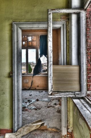 房屋，废弃，窗户，门，变质，hdr，破坏，室内