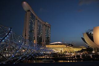 建筑, 摩天大楼, 夜, 光, 酒店, 建设, 房子, 晴朗的天空