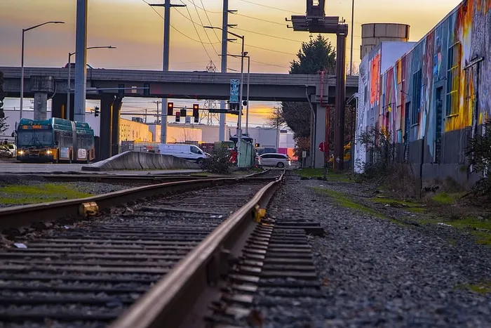 火车轨道、运输、铁路、铁路、道路、道路、火车、车辆