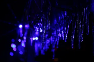 冬天, 冰柱, 霜, 圣诞节, 照亮, 夜, 装饰, 照明设备