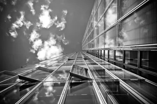 灰度照片，高层建筑，建筑，摩天大楼，玻璃外墙，现代，城市