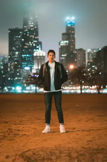 芝加哥, 美国, 大风, 城市, 第四, 大道, 海滩, 夜