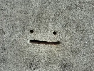 微笑，墙壁，质感，欢乐，户外，质感，白天，没有人