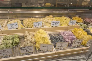 意大利面、意大利饺、新鲜、手工制作、鱿鱼、墨汁、法法尔、意大利面