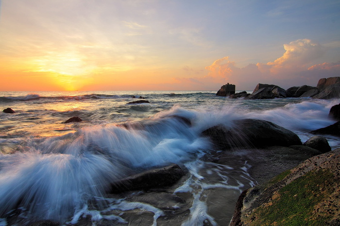 海浪, 日落, 波, 水, 海洋, 海, 飞溅, 议案