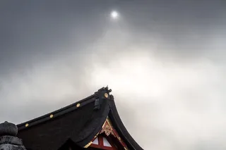 日本，京都县，背景，太阳，云朵，京都，寺庙，建筑