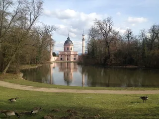 schwetzingen、浪漫、摩什、树木、水、浪漫、忧郁、清真寺