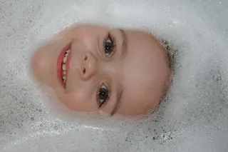 沐浴、面部、泡泡、微笑、脸颊、泡沫、乐趣、清洁