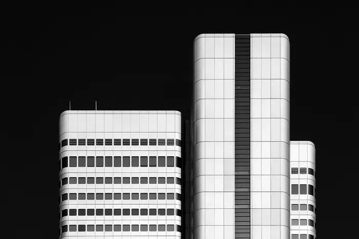 高层建筑插图，建筑，建筑，基础设施，黑，白，黑白，现代