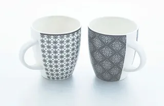 白色、黑色、陶瓷、杯子、表面、杯子、褪色