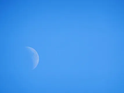 照片,半月,白天,月亮,晴朗,蓝色,天空,复制空间 照片,半月,白天,月亮,晴朗,蓝色,天空,复制空间